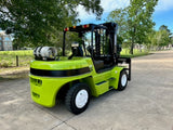 2015 CLARK C70 15500 LB CAPACITY LP GAS FORKLIFT PNEUMATIC 110" 2 STAGE MAST SIDE SHIFTING FORK POSITIONER 5906 HOURS STOCK # BF9424479-TXB - United Lift LLC
