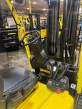 2019 HYSTER J40XN 4000 LB 4 WHEEL 36 VOLT ELECTRIC FORKLIFT CUSHION 90/259" QUAD MAST SIDE SHIFTER 986 HOURS STOCK # BF989129-BUF - United Lift LLC