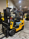 2021 CATERPILLAR/MITSUBISHI FGC20N 4000 LB LP GAS FORKLIFT CUSHION 83/187 3 STAGE MAST SIDE SHIFTING FORK POSITIONER ATTACHMENT LOW HOURS STOCK # BF998929-BUF - United Lift LLC