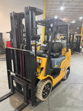 2021 CATERPILLAR/MITSUBISHI FGC25N 5000 LB LP GAS FORKLIFT CUSHION 82/187" 3 STAGE MAST SIDE SHIFTER NON MARKING TREADED TIRES 885 HOURS STOCK # BF9101849-BUF