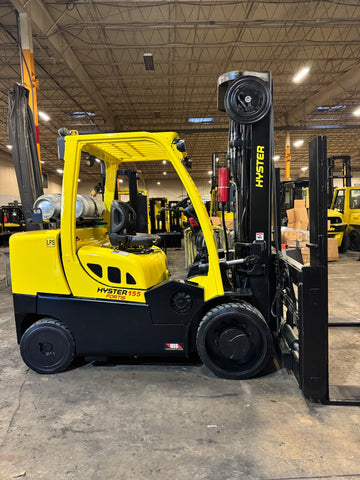 2016 HYSTER S155FT 15500 LB LP GAS FORKLIFT CUSHION 112/220" 3 STAGE MAST SIDE SHIFTING FORK POSITIONER 1,637 HOURS STOCK # BF9463479-BUF - United Lift LLC