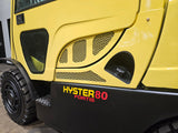 2021 HYSTER H80FT 8000 LB DIESEL FORKLIFT PNEUMATIC 84/174" 3 STAGE MAST SIDE SHIFTER ENCLOSED CAB 1454 HOURS STOCK # BF9218169-ILE