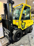 2019 HYSTER H70FT 7000 LB LP GAS FORKLIFT PNEUMATIC 87/181" 3 STAGE MAST SIDE SHIFTING FORK POSITIONER PLUMBED 4 WAYS TO CARRIAGE 1324 HOURS STOCK # BF9123969-BUF
