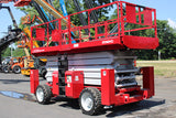 2016 MEC 6092RT 60' REACH SCISSOR LIFT DIESEL 4WD OUTRIGGERS 884 HOURS STOCK # BF9549179-NLE - United Lift LLC