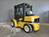 2016 YALE GLP090VX 9000 LB LP GAS FORKLIFT DUAL DRIVE PNEUMATIC 94/195 3 STAGE MAST SIDE SHIFTER ENCLOSED CAB 1498 HOURS STOCK # BF9144739-ILE