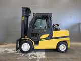 2023 YALE GLP120VX 12000 LB LP GAS FORKLIFT PNEUMATIC 109/221" 3 STAGE FULL FREE LIFT MAST SIDE SHIFTING FORK POSITIONER ENCLOSED CAB 1214 HOURS STOCK # BF9325799-ILE