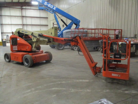 2008 JLG E450AJ ARTICULATING BOOM LIFT AERIAL LIFT WITH JIB ARM 45' REACH ELECTRIC 2WD 1416 HOURS STOCK # BF9194559-299-WIB - United Lift Used & New Forklift Telehandler Scissor Lift Boomlift